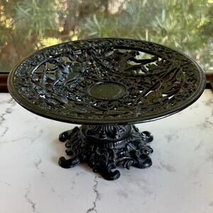 Vintage Robert Emig Neptune Cast Iron Pedestal Compote Stand 8.5”